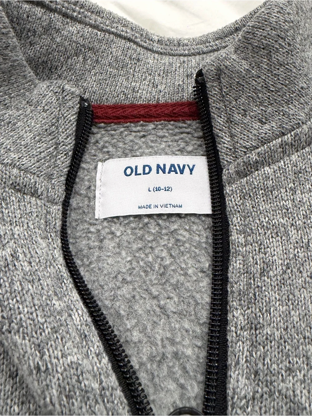 NWOT Boys’ Old Navy Gray Quarter-Zip Sweater with Dark Trim
